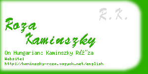 roza kaminszky business card